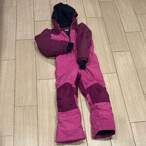 Lands' End Pink and Burgundy Snowsuit